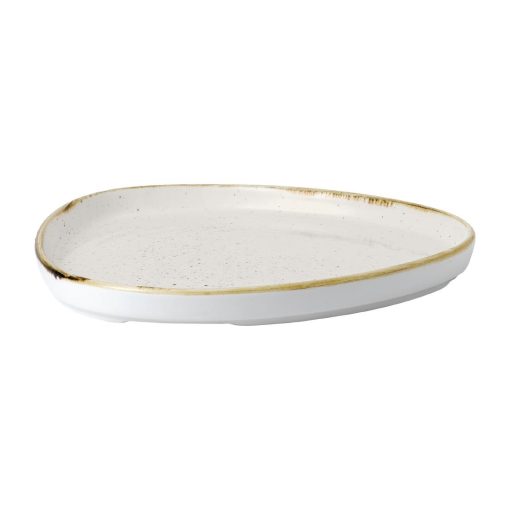 Churchill Stonecast Barley White Triangle Walled Chefs Plate 200mm Pack of 6 (FR031)