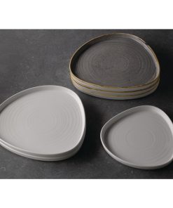 Churchill Stonecast Grey Triangle Walled Chefs Plate 260mm Pack of 6 (FR032)