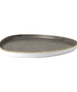 Churchill Stonecast Grey Triangle Walled Chefs Plate 260mm Pack of 6 (FR032)