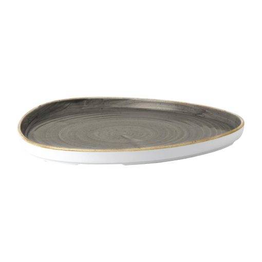 Churchill Stonecast Grey Triangle Walled Chefs Plate 260mm Pack of 6 (FR032)