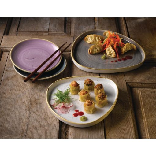 Churchill Stonecast Grey Triangle Walled Chefs Plate 200mm Pack of 6 (FR033)