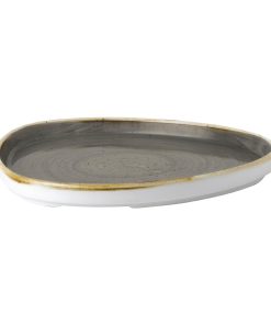 Churchill Stonecast Grey Triangle Walled Chefs Plate 200mm Pack of 6 (FR033)