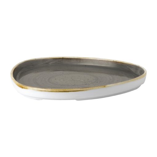 Churchill Stonecast Grey Triangle Walled Chefs Plate 200mm Pack of 6 (FR033)