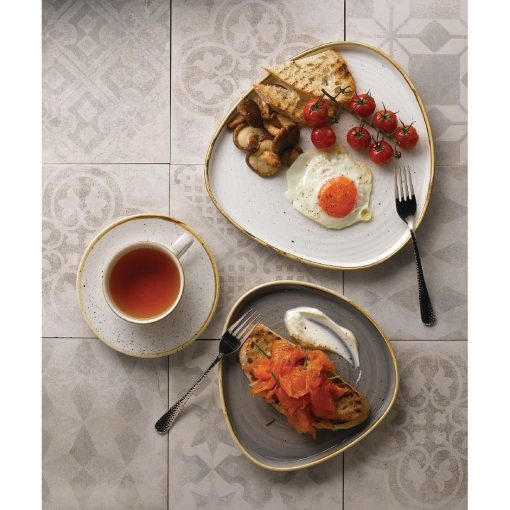 Churchill Stonecast Grey Triangle Walled Chefs Plate 200mm Pack of 6 (FR033)