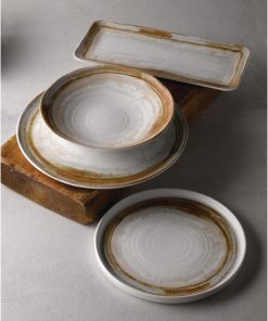 Dudson Sandstone Organic Coupe Rect Platter 349 x 158mm Pack of 6 (FR103)