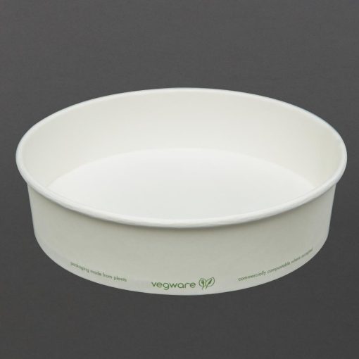 Vegware 185-Series Compostable Bon Appetit Wide PLA-lined Paper Food Bowls 26oz Pack of 300 (FS176)