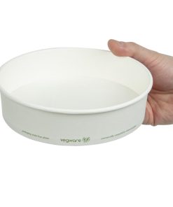 Vegware 185-Series Compostable Bon Appetit Wide PLA-lined Paper Food Bowls 26oz Pack of 300 (FS176)