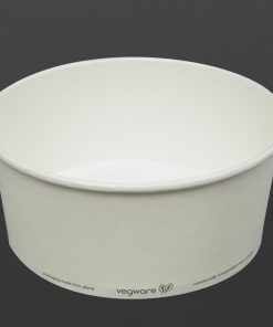 Vegware 185-Series Compostable Bon Appetit Wide PLA-lined Paper Food Bowls 48oz Pack of 300 (FS178)