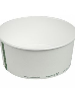 Vegware 185-Series Compostable Bon Appetit Wide PLA-lined Paper Food Bowls 48oz Pack of 300 (FS178)