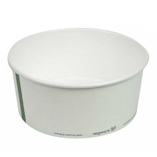 Vegware 185-Series Compostable Bon Appetit Wide PLA-lined Paper Food Bowls 48oz Pack of 300 (FS178)