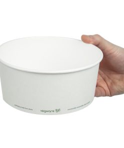 Vegware 185-Series Compostable Bon Appetit Wide PLA-lined Paper Food Bowls 48oz Pack of 300 (FS178)