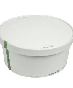 Vegware 185-Series Compostable Bon Appetit Wide PLA-lined Paper Food Bowls 48oz Pack of 300 (FS178)