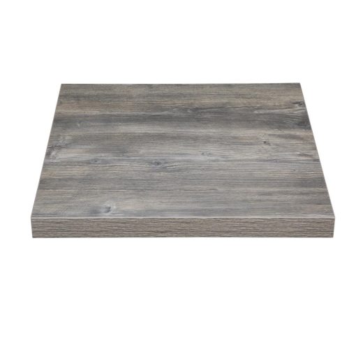 Bolero Pre-Drilled Square Melamine Table Top Ash Grey 600mm (FT290)