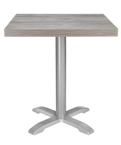 Bolero Pre-Drilled Square Melamine Table Top Ash Grey 600mm (FT290)