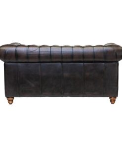 Chesterfield Leather Two-Seater Sofa Antique Brown (FT439)