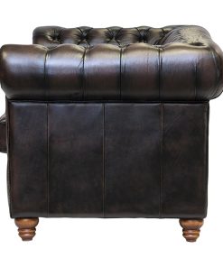 Chesterfield Leather Two-Seater Sofa Antique Brown (FT439)