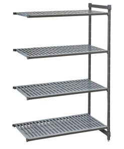 Cambro Camshelving Basics Plus Add-On Unit 4 Tier With Vented Shelves 1830H x 870W x 460D mm (FW612)