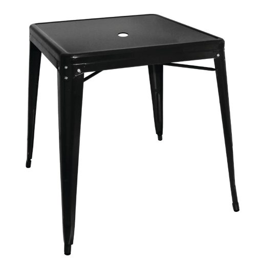 Bolero Bistro Steel Square Table Black 668mm Single (GC867)