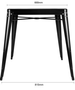 Bolero Bistro Steel Square Table Black 668mm Single (GC867)