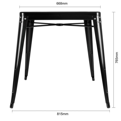 Bolero Bistro Steel Square Table Black 668mm Single (GC867)