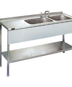 Lincat Stainless Steel Double Sink Unit with Left Hand Drainer 1500mm L884LH (GJ707)