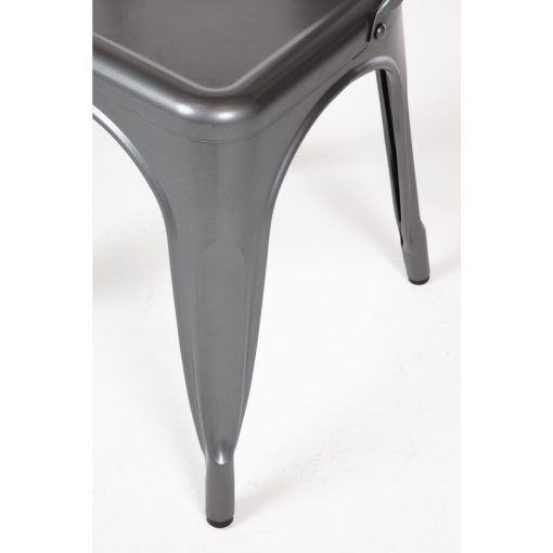 Bolero Bistro Steel Side Chairs Gun Metal Grey Pack of 4 (GL329)