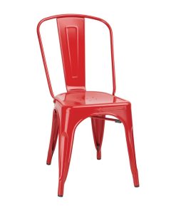Bolero Bistro Steel Side Chair Red Pack of 4 (GL330)