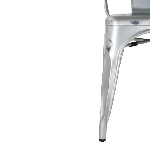 Bolero Bistro Galvanised Steel Side Chairs Pack of 4 (GL338)