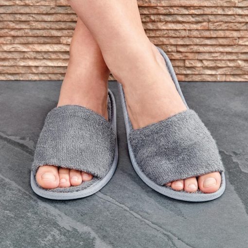 Luxury Curzon Open Toe Slippers Grey (HD244)