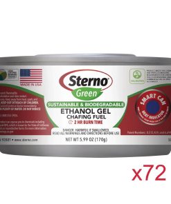 Sterno Green Ethanol Gel Chafing Fuel 2 Hour Pack of 72 (SA607)