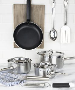 Nisbets Essentials Cook Like A Pro 4-Piece Saucepan and Frying Pan Set (SA689)