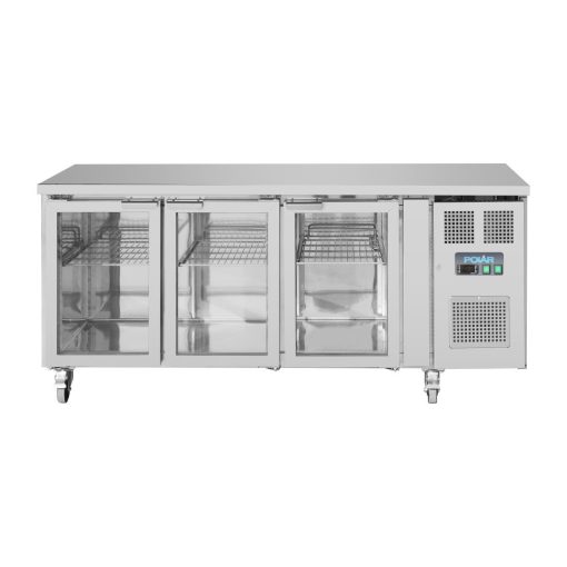 Polar U-Series 3 Door Counter Fridge with Glass Doors (UA024)