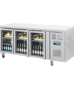 Polar U-Series 3 Door Counter Fridge with Glass Doors (UA024)