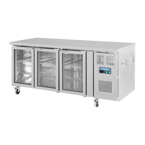 Polar U-Series 3 Door Counter Fridge with Glass Doors (UA024)