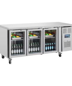 Polar U-Series 3 Door Counter Fridge with Glass Doors (UA024)