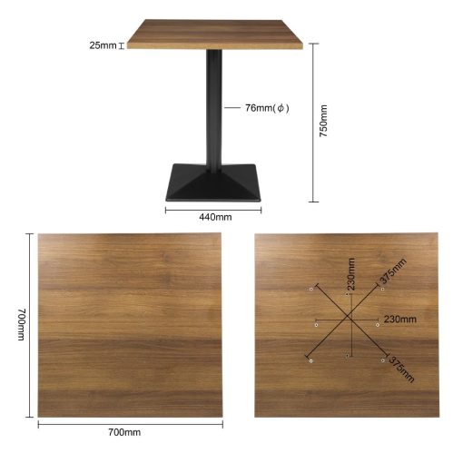 Bolero Complete Square Table 700mm (CH992)