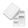 Vegware 5 Compartment Bagasse Meal Trays with Lid Pack of 200 (CU546)