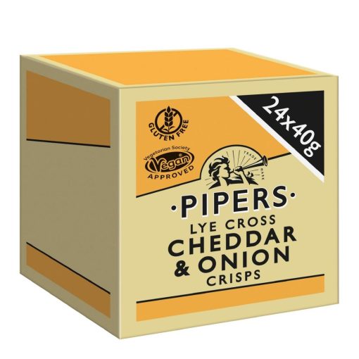 Pipers Lye Cross Cheddar and Onion 40g Pack of 24 (CZ701)