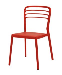 Newquay Ocean Plastic Outdoor Chair in Red Pack of 4 (DM087)