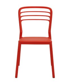 Newquay Ocean Plastic Outdoor Chair in Red Pack of 4 (DM087)
