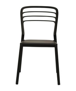 Newquay Ocean Plastic Outdoor Chair in Black Pack of 4 (DM088)