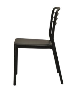 Newquay Ocean Plastic Outdoor Chair in Black Pack of 4 (DM088)