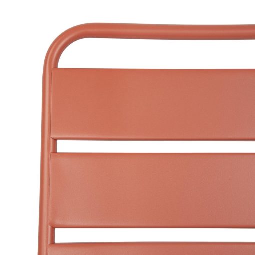 Bolero Terracotta Slatted Steel Side Chairs Pack of 4 (CK063)
