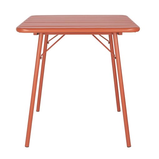 Bolero Terracotta Square Slatted Steel Table - 700mm (CK064)
