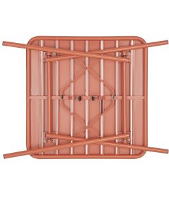 Bolero Terracotta Square Slatted Steel Table - 700mm (CK064)