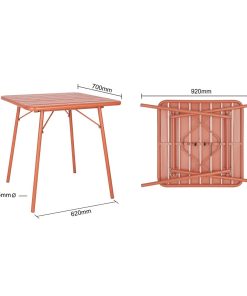 Bolero Terracotta Square Slatted Steel Table - 700mm (CK064)