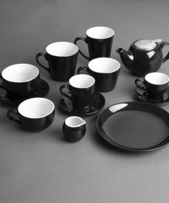 Olympia Cafe Coupe Plate Black - 200mm 8 Pack of 12 (CU950)