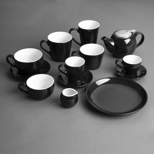 Olympia Cafe Coupe Plate Black - 200mm 8 Pack of 12 (CU950)