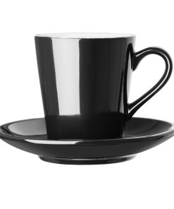 Olympia Cafe Flat White Saucer Black Pack of 12 (CU962)