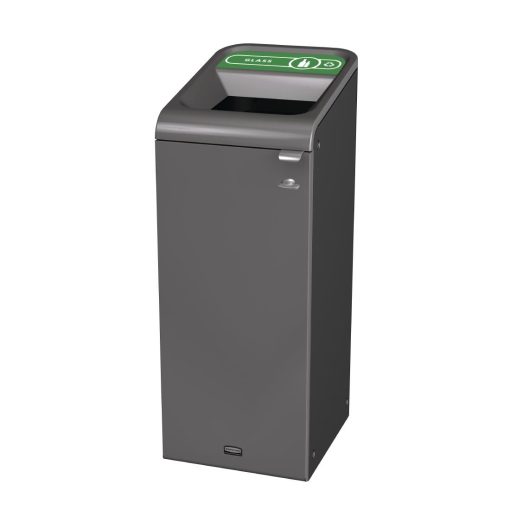 Rubbermaid Configure Recycling Bin with Glass Recycling Label Green 57Ltr (CX966)